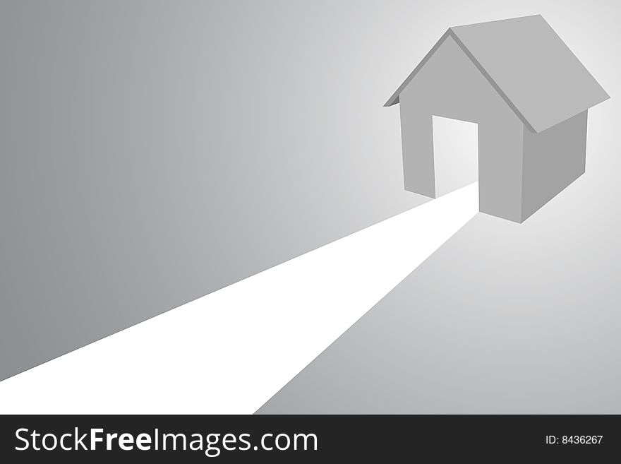 House with light coming from it, vector illustration