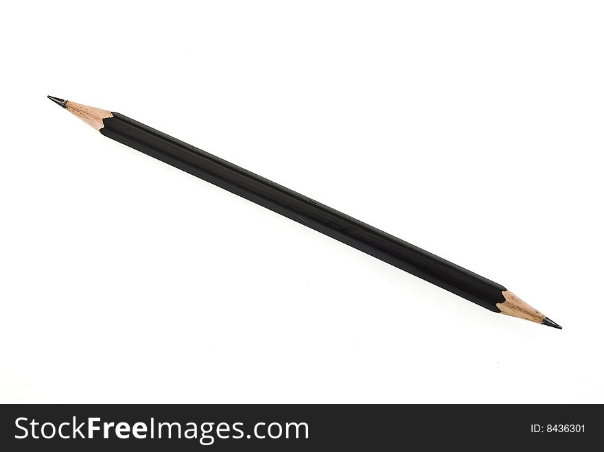 Black pencil on white background