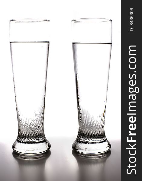 Water in glass with backlight