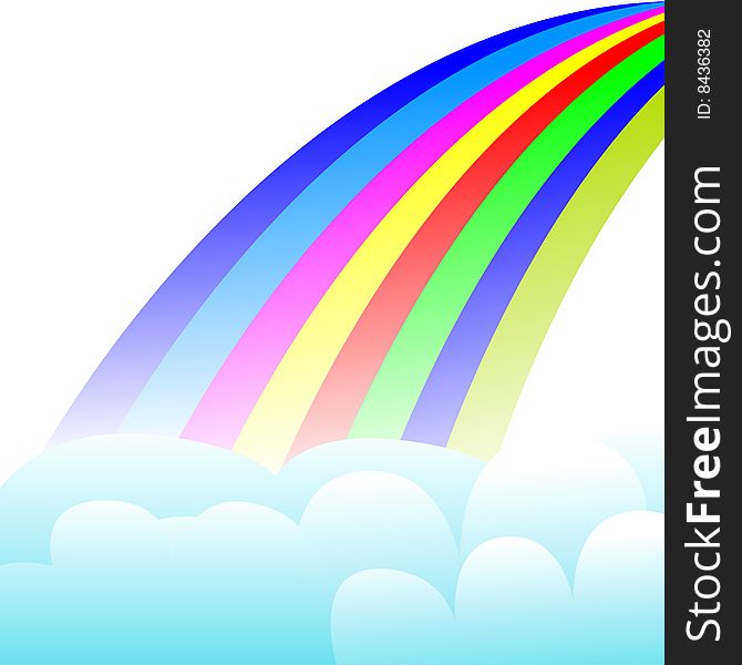 Rainbow in the sky, vector illustration