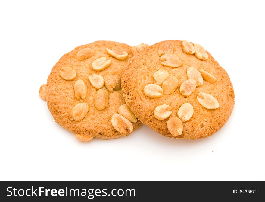 Two cookies isolated on white
