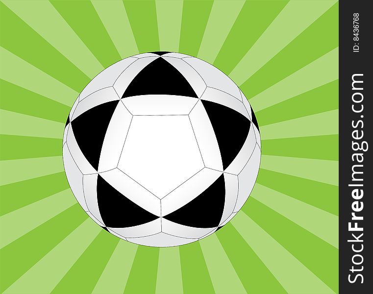 Vector illustration of the Soccer ball on green background. Vector illustration of the Soccer ball on green background