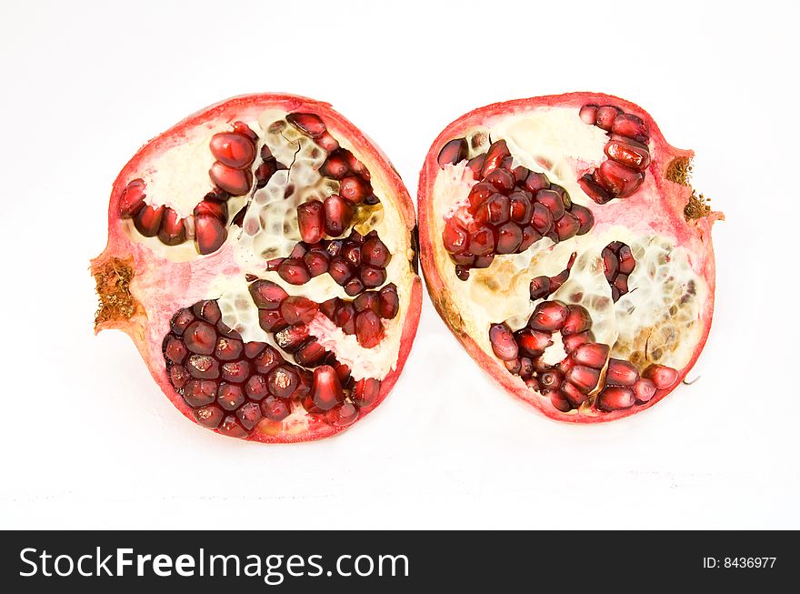 A pomegranate isolated on white