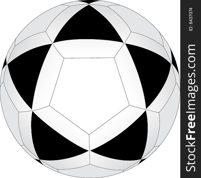 Vector illustration of the soccer ball on white background