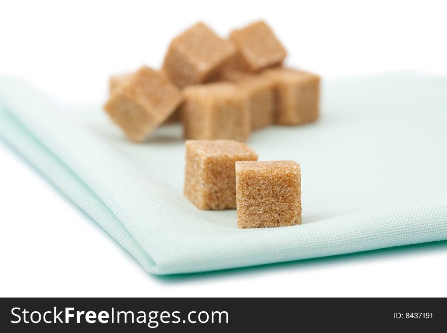 Brown Sugar Cubes Isolated