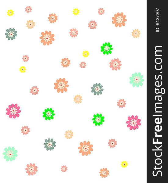 Colorful floral background, vector illustration