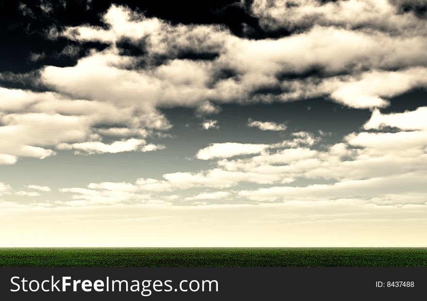 Bright Blue Sky On Summer Season