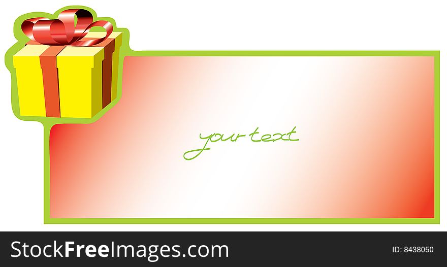 Illustration of present card with present box