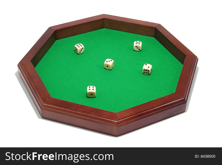 Dice game isolated over white background