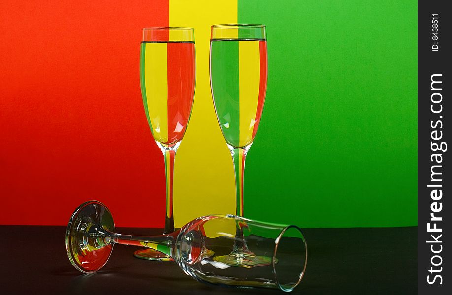 Wineglass In Color Background