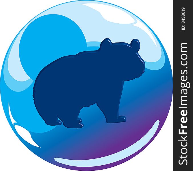Illustration of blue sphere animal icon. Illustration of blue sphere animal icon
