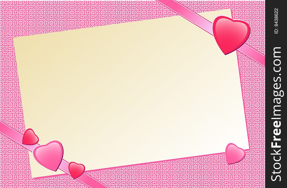 Pink Background With Hearts