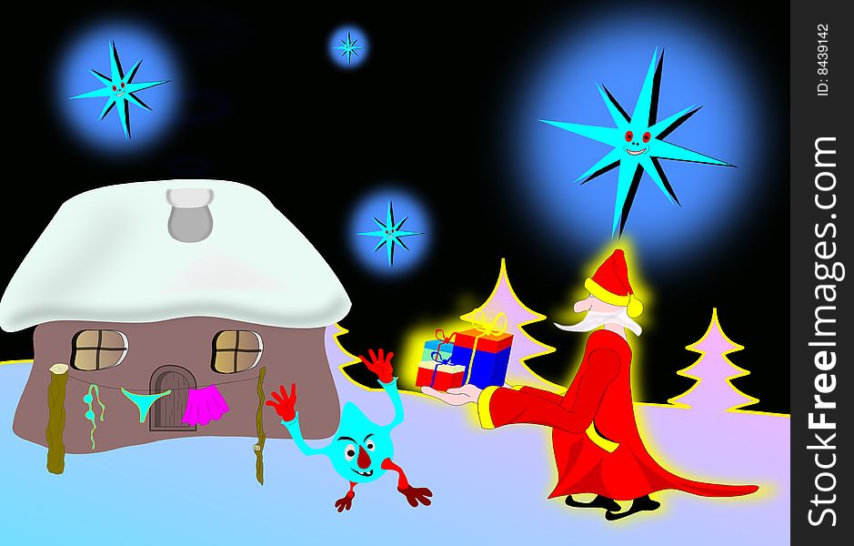 Merry Christmas. How is it when we visit Santa Claus. Image, Graphics.