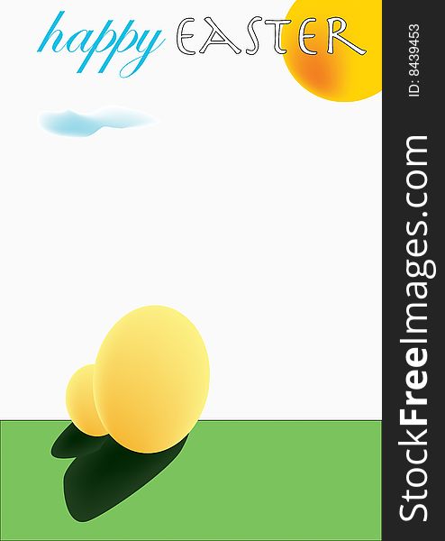 Funny and happy easter illustration with eggs