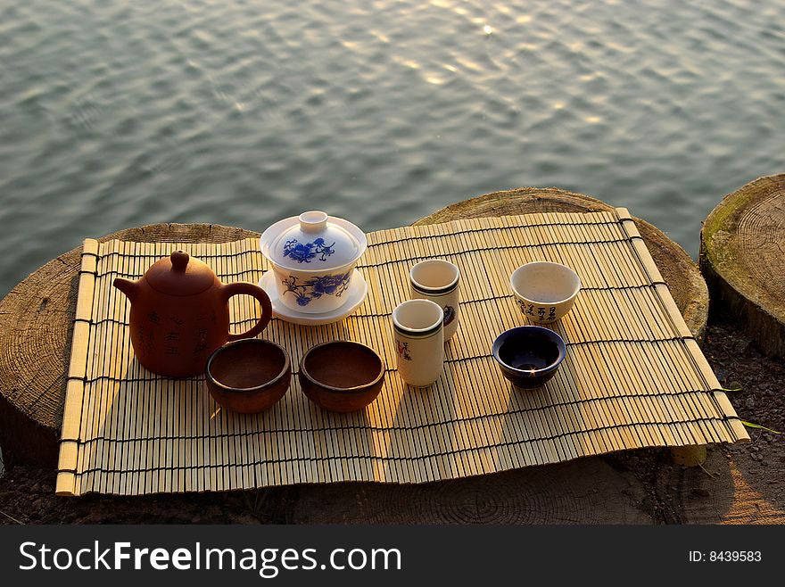 Tea set for asian style tea ceremony