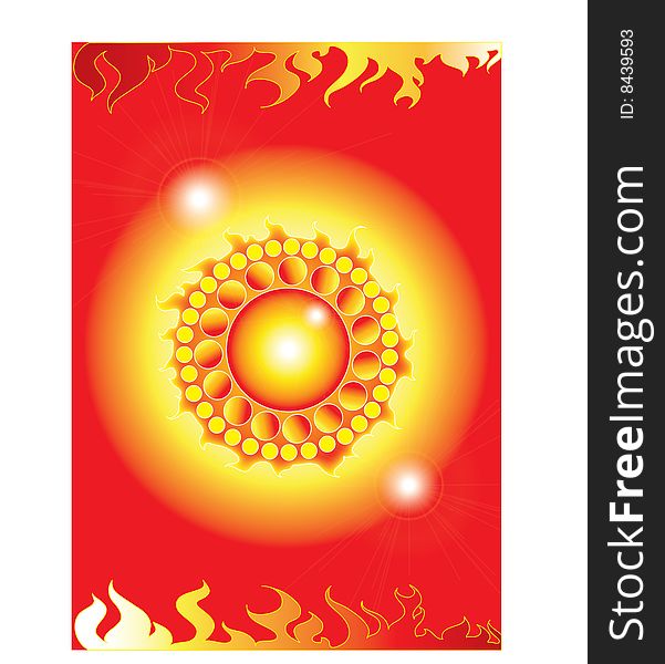 Abstract illustration of fire wheel