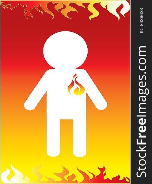 Abstract illustration of fireman icon