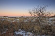 Snowy Sand Dunes At Sunrise Stock Photos Snowy Sand Dunes At Sunrise Stock Photos