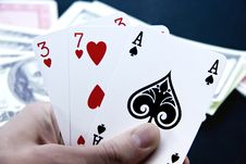 Playing Cards In His Hand Stock Photos Playing Cards In His Hand Stock Photos