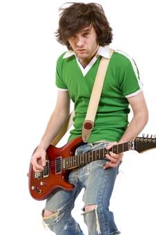 Passionate Guitarist Playing His Electric Guitar Stock Images Passionate Guitarist Playing His Electric Guitar Stock Images
