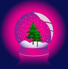 Vector Illustration Of A Snow - Globe Over White Royalty Free Stock Images Vector Illustration Of A Snow - Globe Over White Royalty Free Stock Images