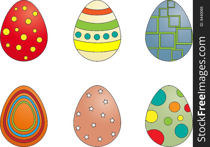 Set of colorful Easter eggs. Set of colorful Easter eggs