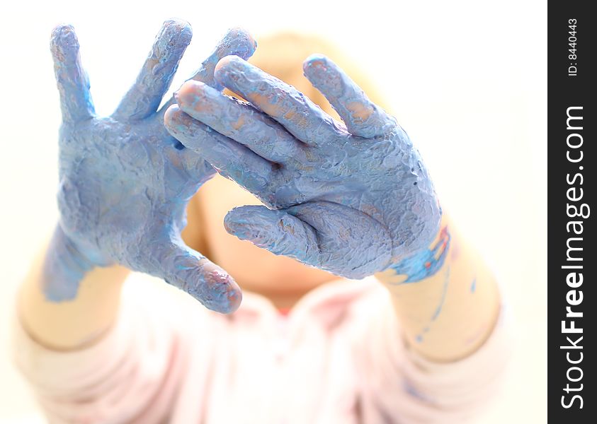 Blue hands