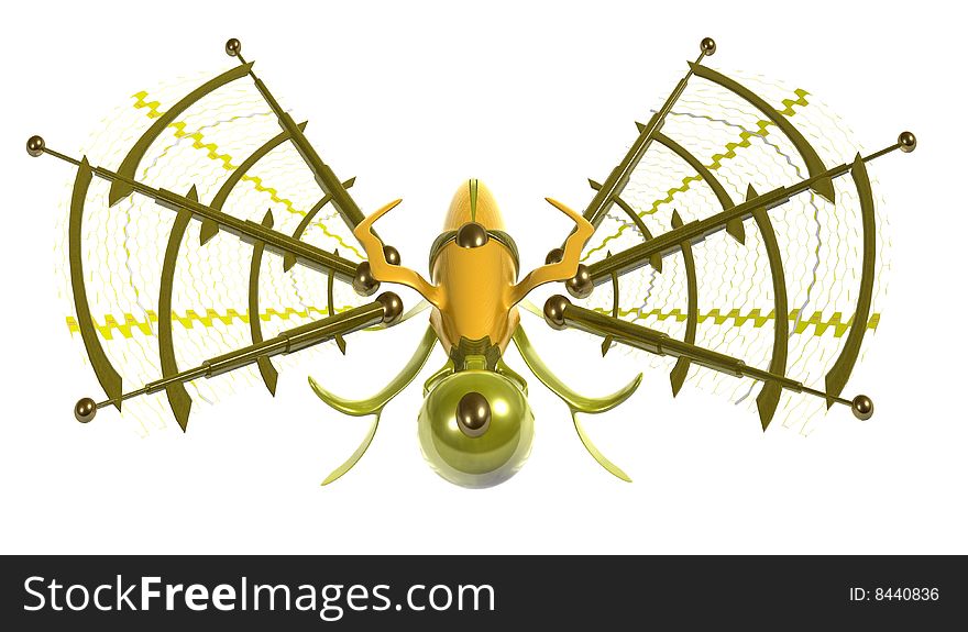 The microrobot of new generation, in the form of a buterfly. The microrobot of new generation, in the form of a buterfly