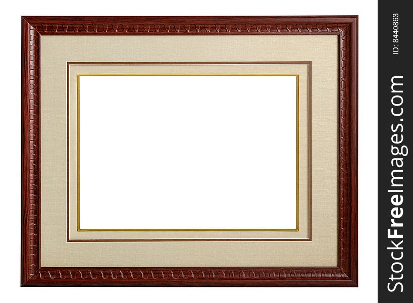 Framework from a tree with picture framing, isolated on a white background