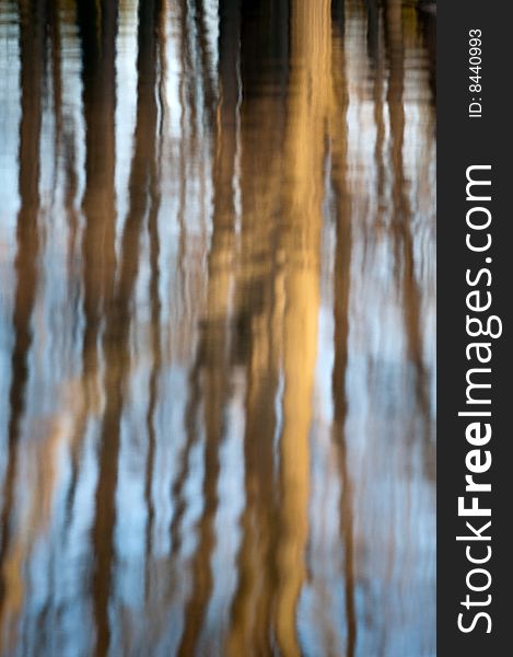 An abstract composition of reflections in water. An abstract composition of reflections in water