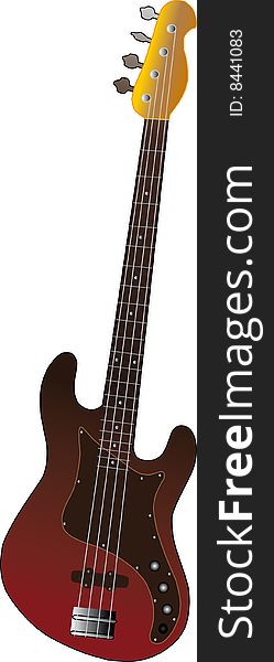 Vector Illustration Of Bass Guitar