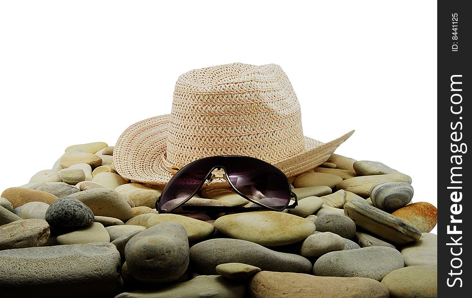 Hot sun, the rocky beach, carefree vacation - isolated. Hot sun, the rocky beach, carefree vacation - isolated