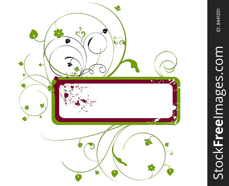 Grunge floral frame with copy space. Grunge floral frame with copy space