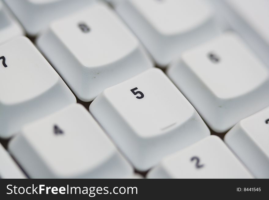 White Computer keyboard selective focus