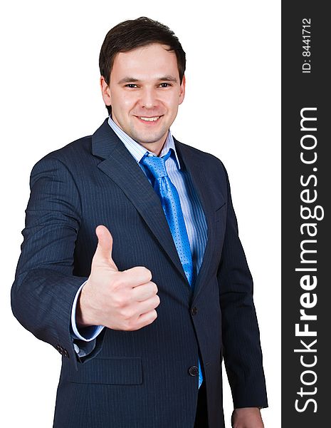 Businessman Show Thumb Up Sing