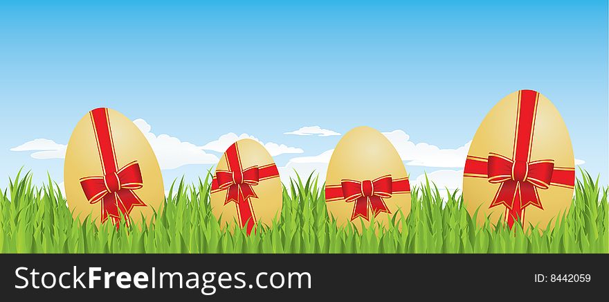 Easter egg background. Grouped and layered for easy editing. Please check my portfolio for more easter illustrations.