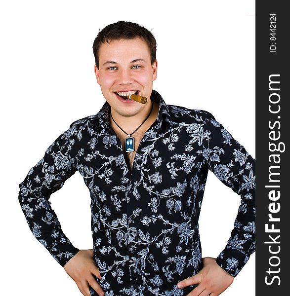 Smiling man with cigar