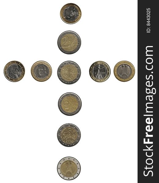 Cross Of Euro Coins