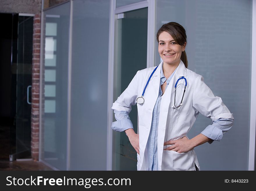 Female Doctor In A Modern Office