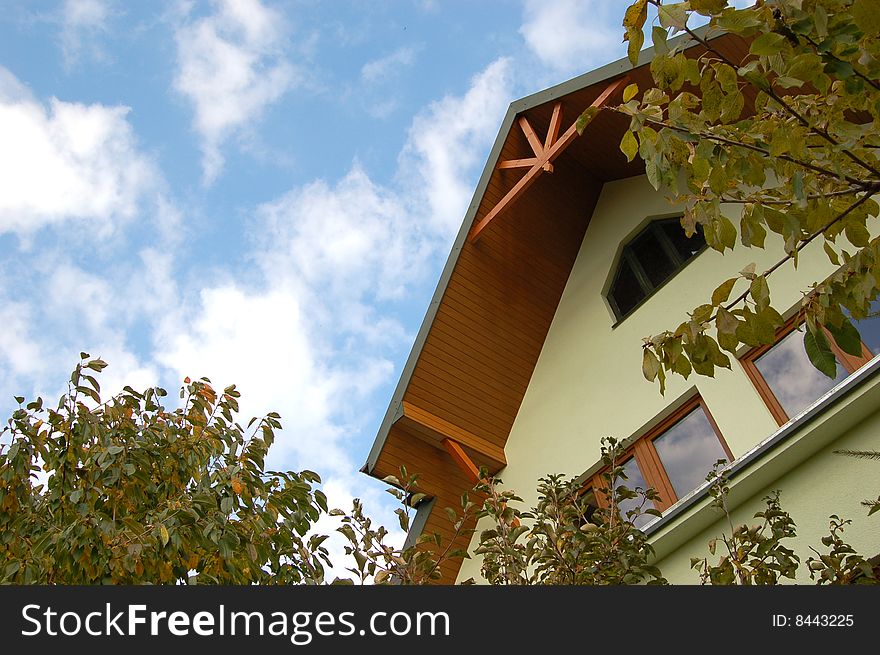 House and blue sky