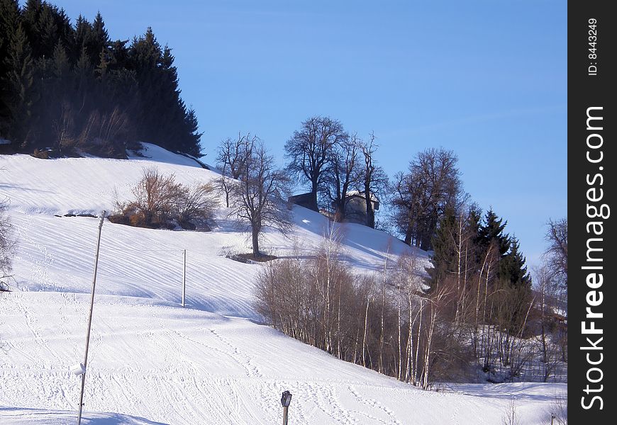 A landscape of a winter mountain in Italy. A landscape of a winter mountain in Italy.