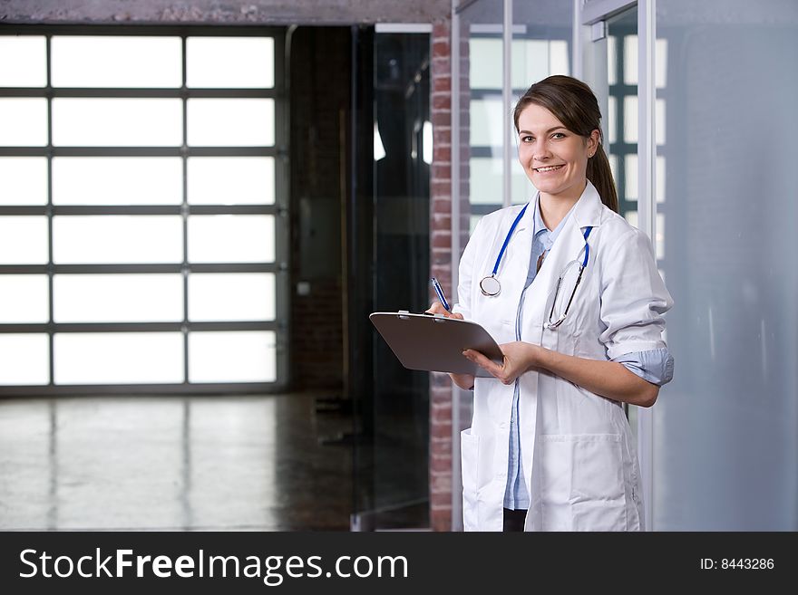 Female Doctor In A Modern Office