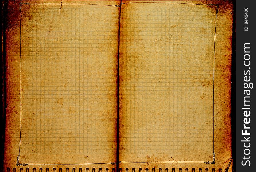 Old notebook with blank pages