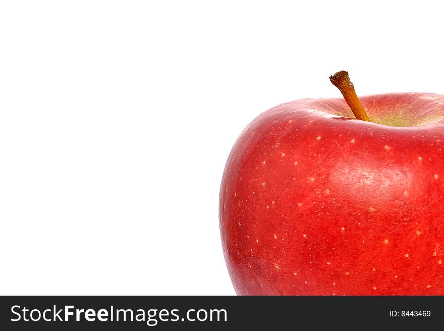 Fresh red apple aud a white background