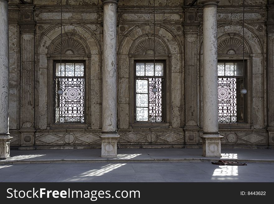 View of the arcades within the open courtyard. View of the arcades within the open courtyard