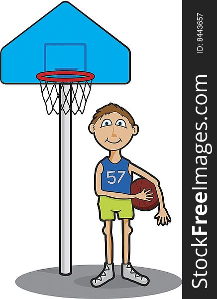 Vector illustration of a basketball player.