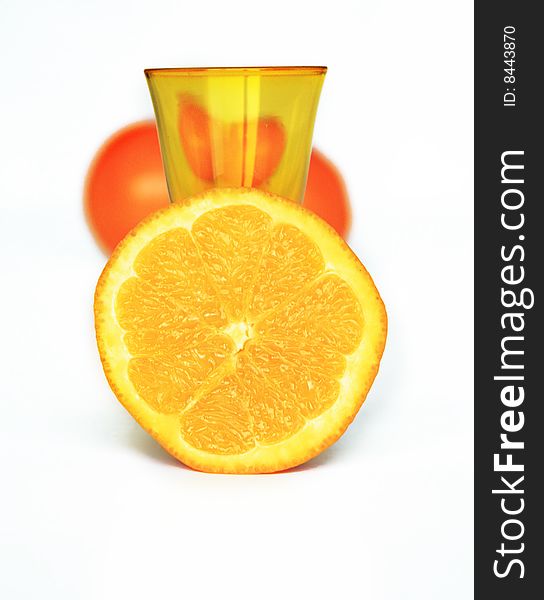 Orange juice isolated over white