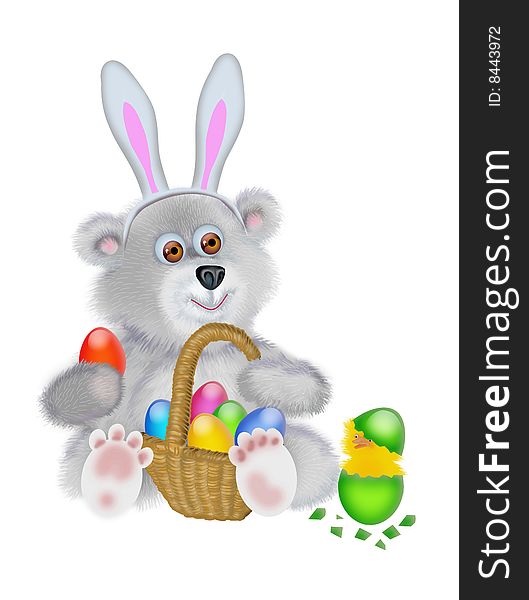 Bear In The Suit Of The Easter Rabbit