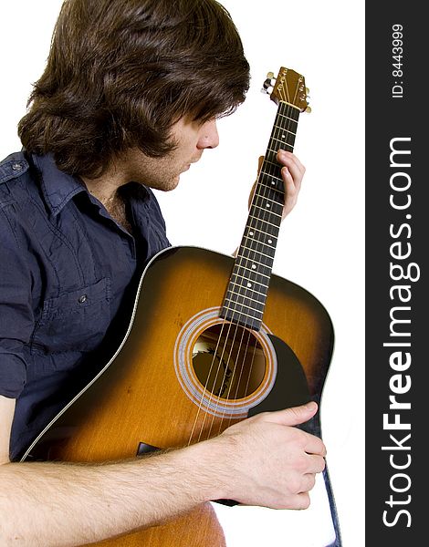 Guitarist Playing An Acoustic Guitar