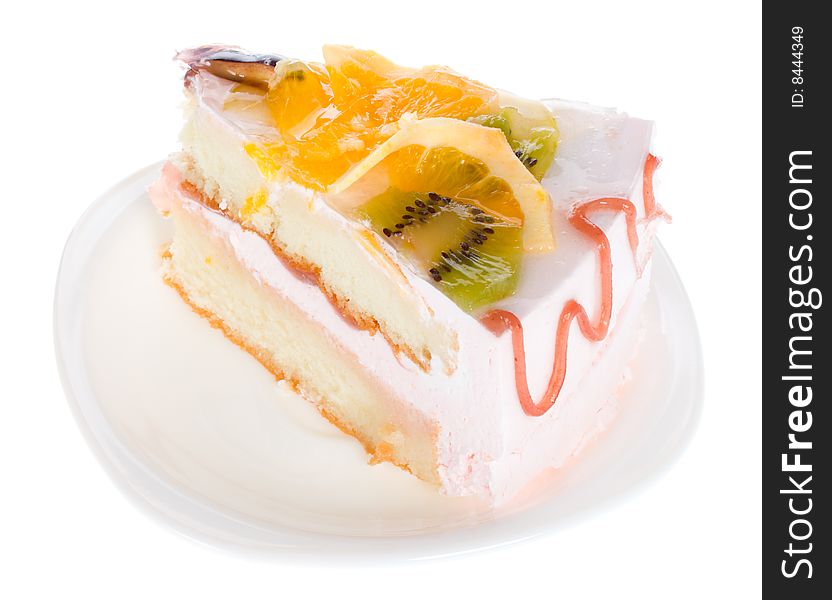 Piese of cake with fruits